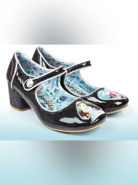 Irregular Choice Alice in Wonderland Mary Jane Sparkly Heels whimsical sz 38